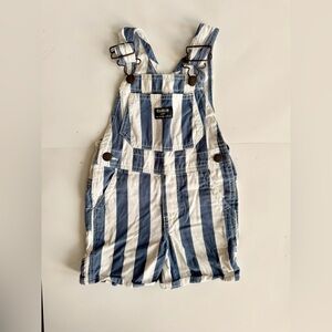 Navy & White Striped Short Overalls Shortalls Oshkosh B’gosh 2T